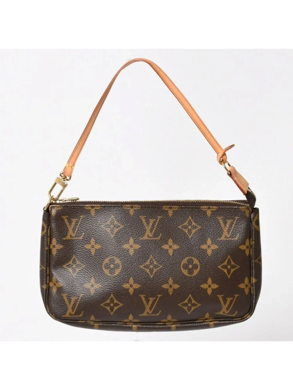 Louis Vuitton Pochette Accessoires Pouch Monogram Brown Leather